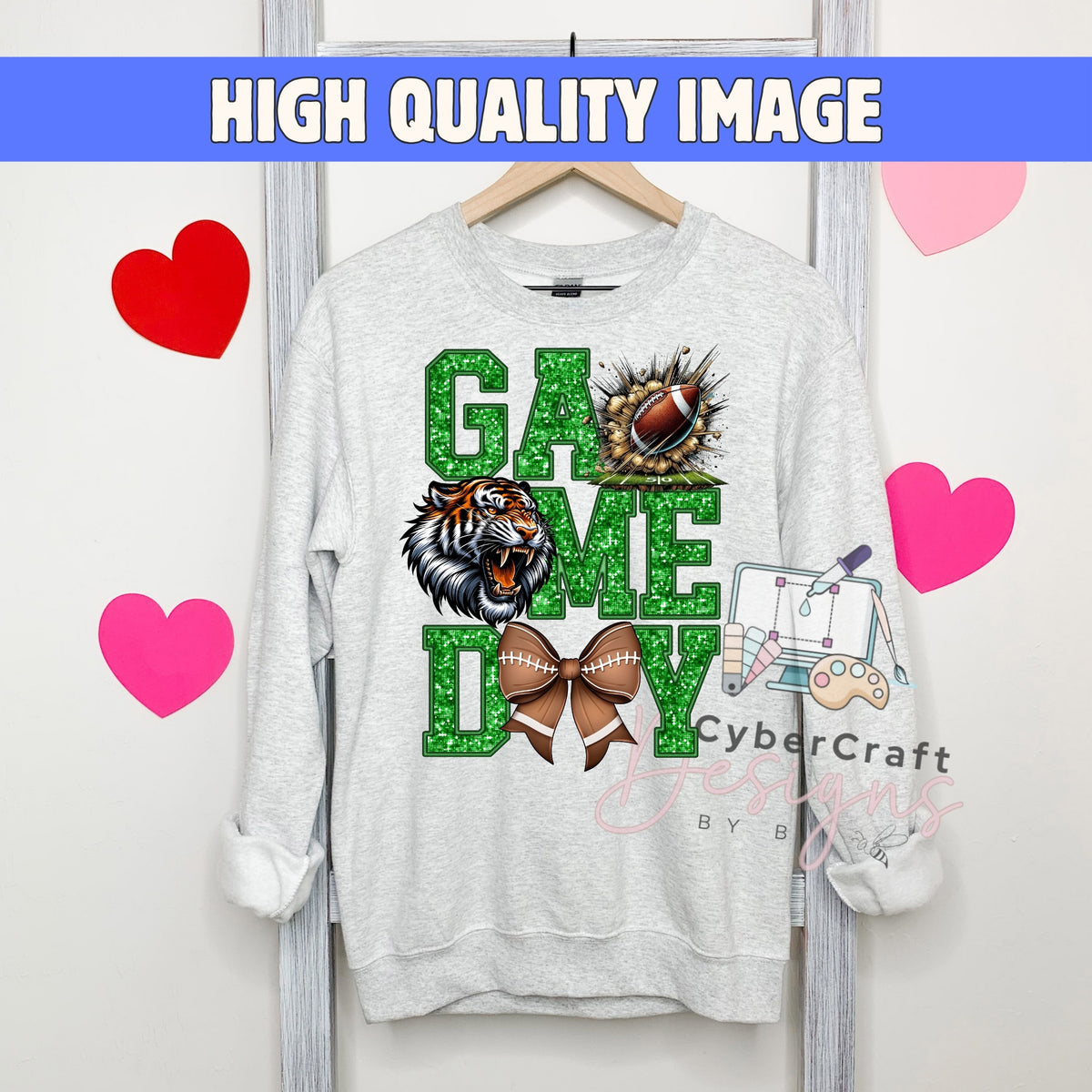 Digital PNG design displayed on a sweatshirt mockup demonstrating how the artwork looks on clothing.