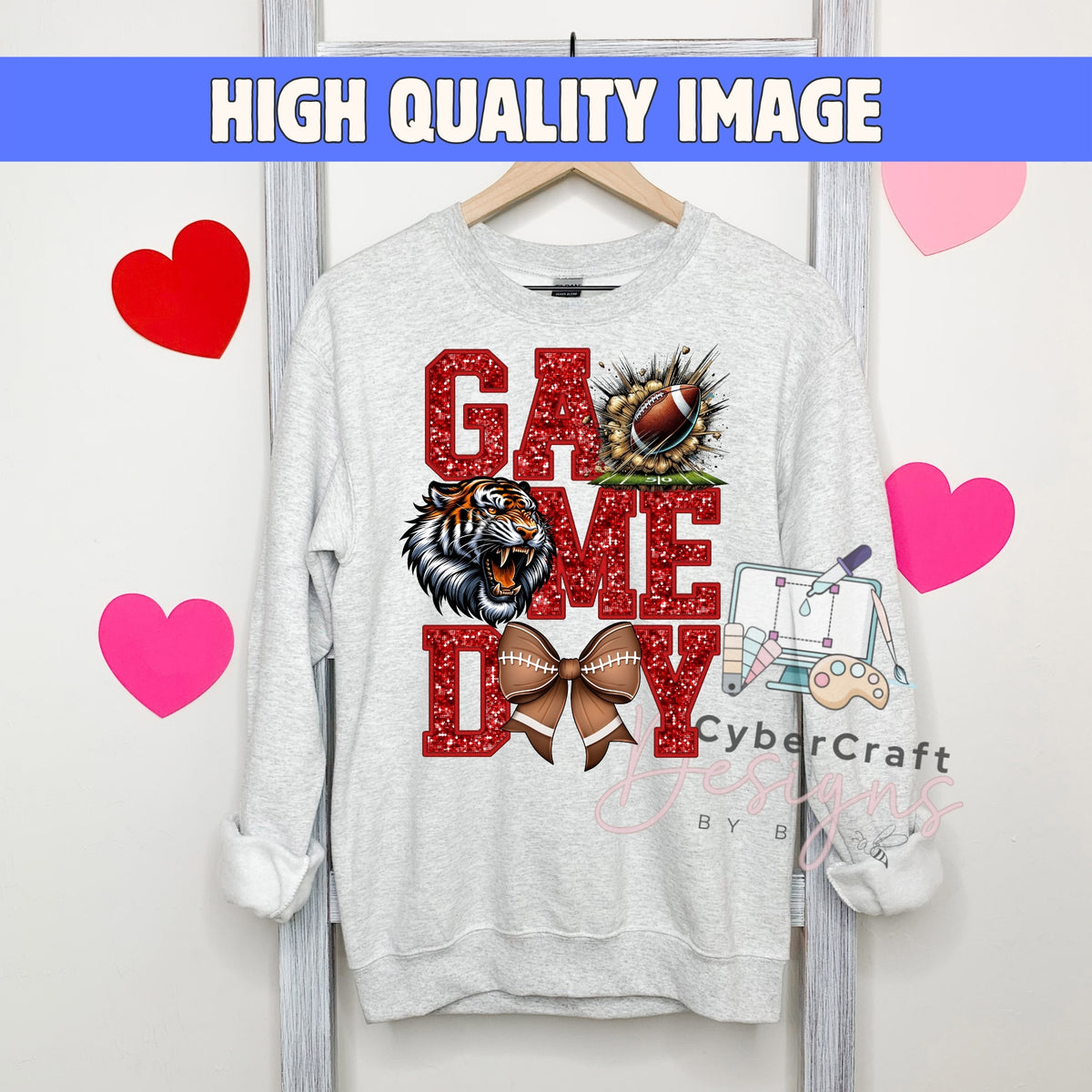 Digital PNG design displayed on a sweatshirt mockup demonstrating how the artwork looks on clothing.