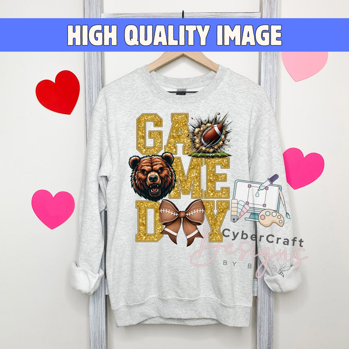 Digital PNG design displayed on a sweatshirt mockup demonstrating how the artwork looks on clothing.