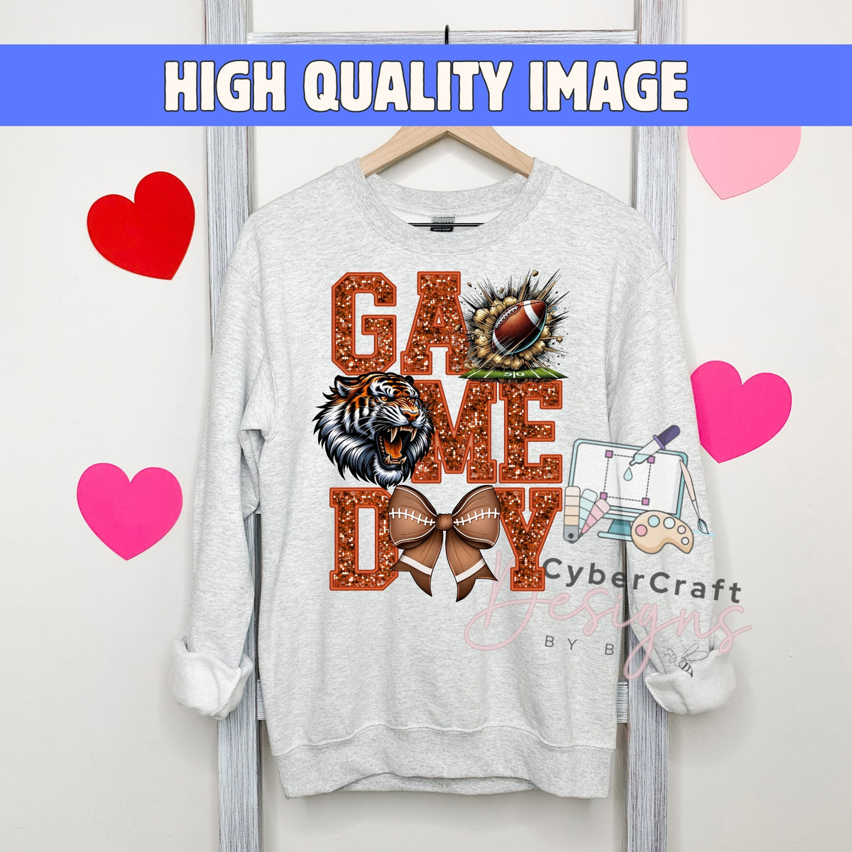 Digital PNG design displayed on a sweatshirt mockup demonstrating how the artwork looks on clothing.