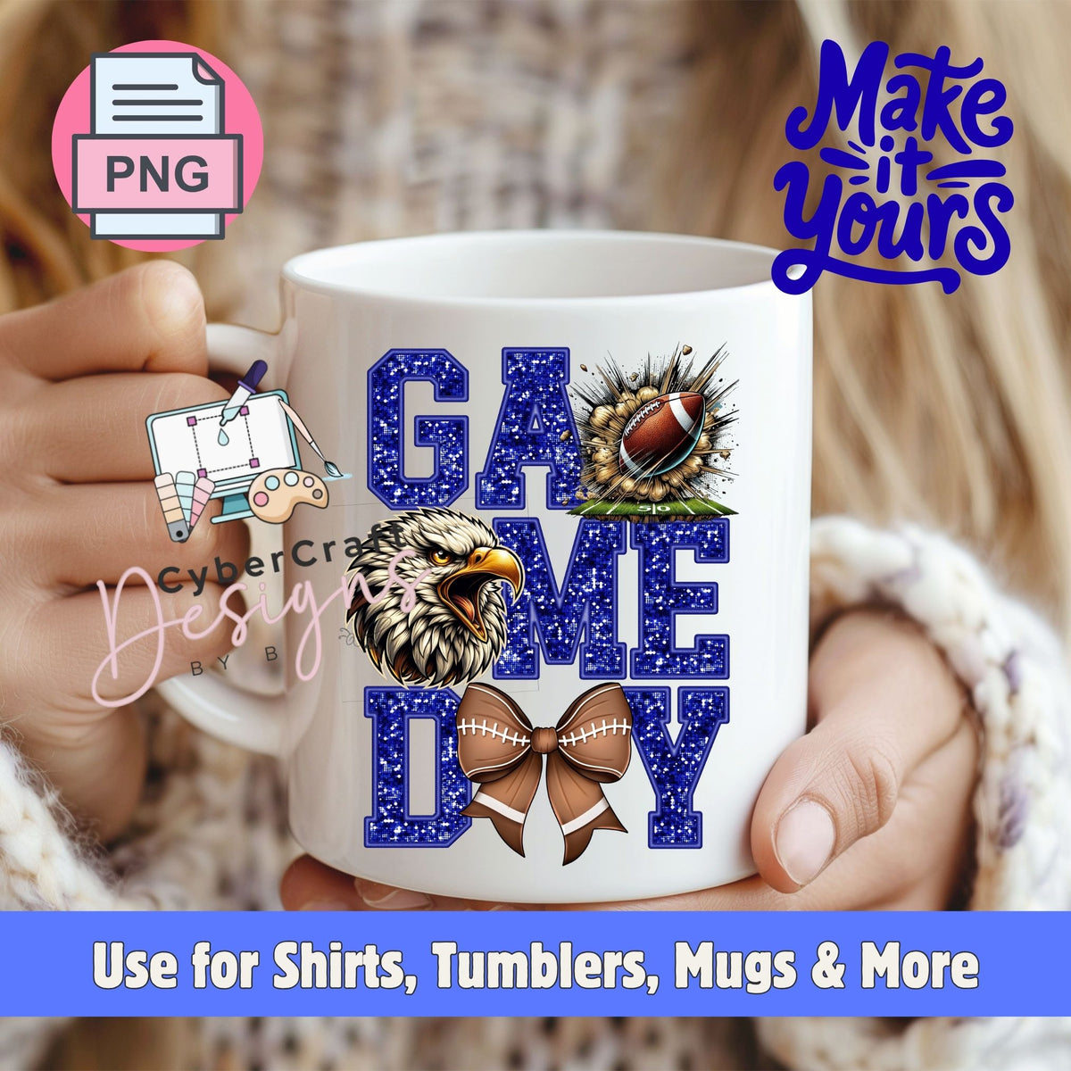 Digital PNG design displayed on a coffee mug mockup demonstrating sublimation and printable craft ideas.