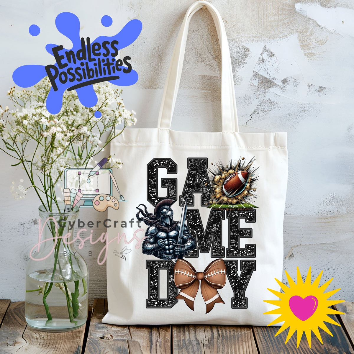 Digital PNG design displayed on a canvas tote bag mockup for DIY crafting and commercial product inspiration.