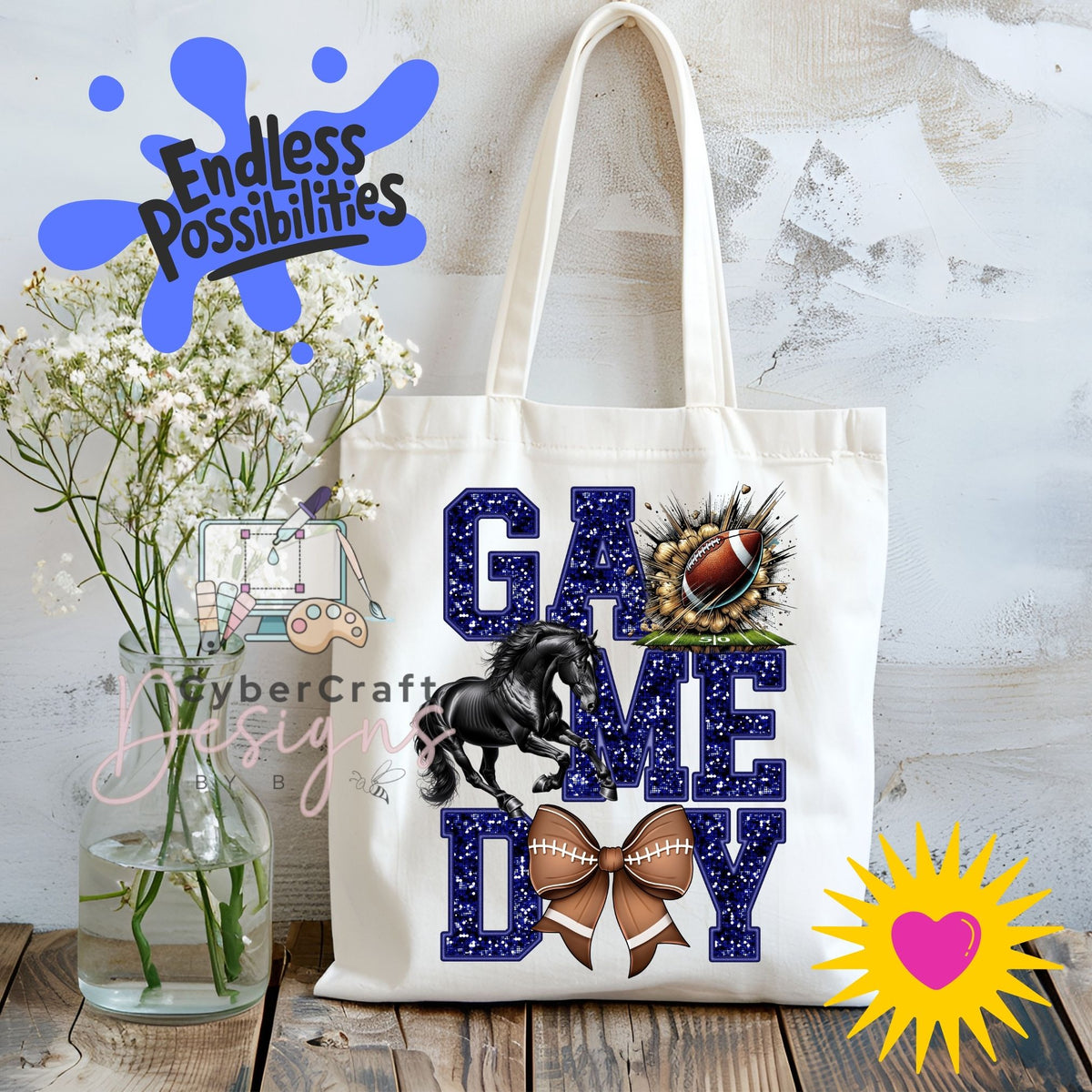 Digital PNG design displayed on a canvas tote bag mockup for DIY crafting and commercial product inspiration.