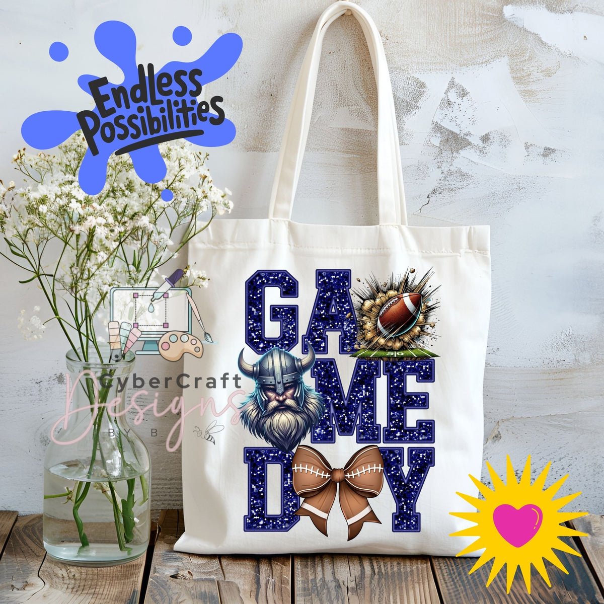 Digital PNG design displayed on a canvas tote bag mockup for DIY crafting and commercial product inspiration.