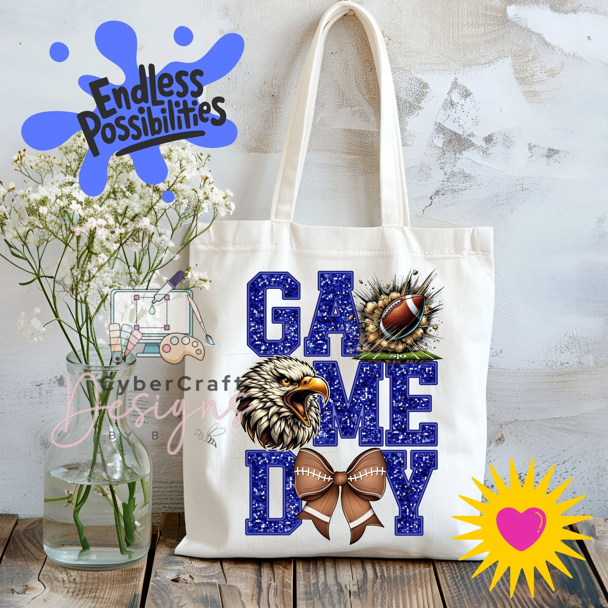 Digital PNG design displayed on a canvas tote bag mockup for DIY crafting and commercial product inspiration.