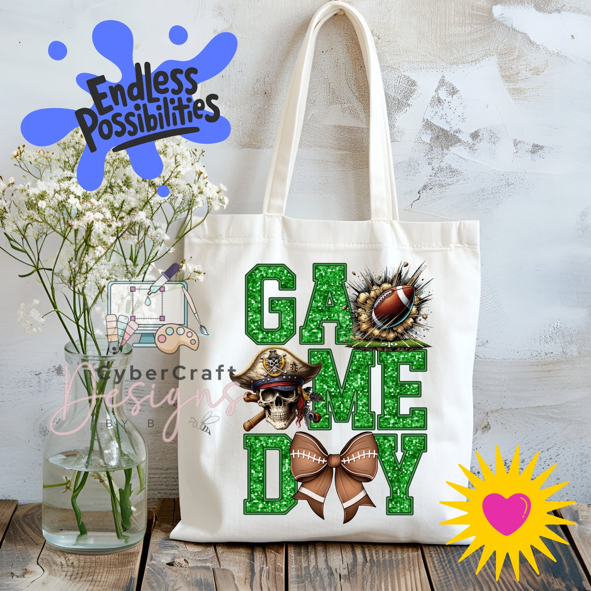 Digital PNG design displayed on a canvas tote bag mockup for DIY crafting and commercial product inspiration.