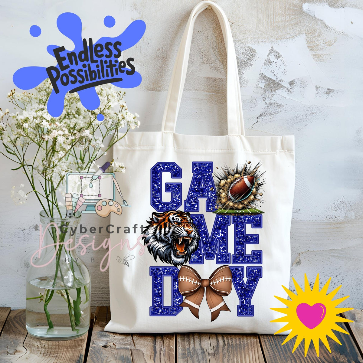 Digital PNG design displayed on a canvas tote bag mockup for DIY crafting and commercial product inspiration.