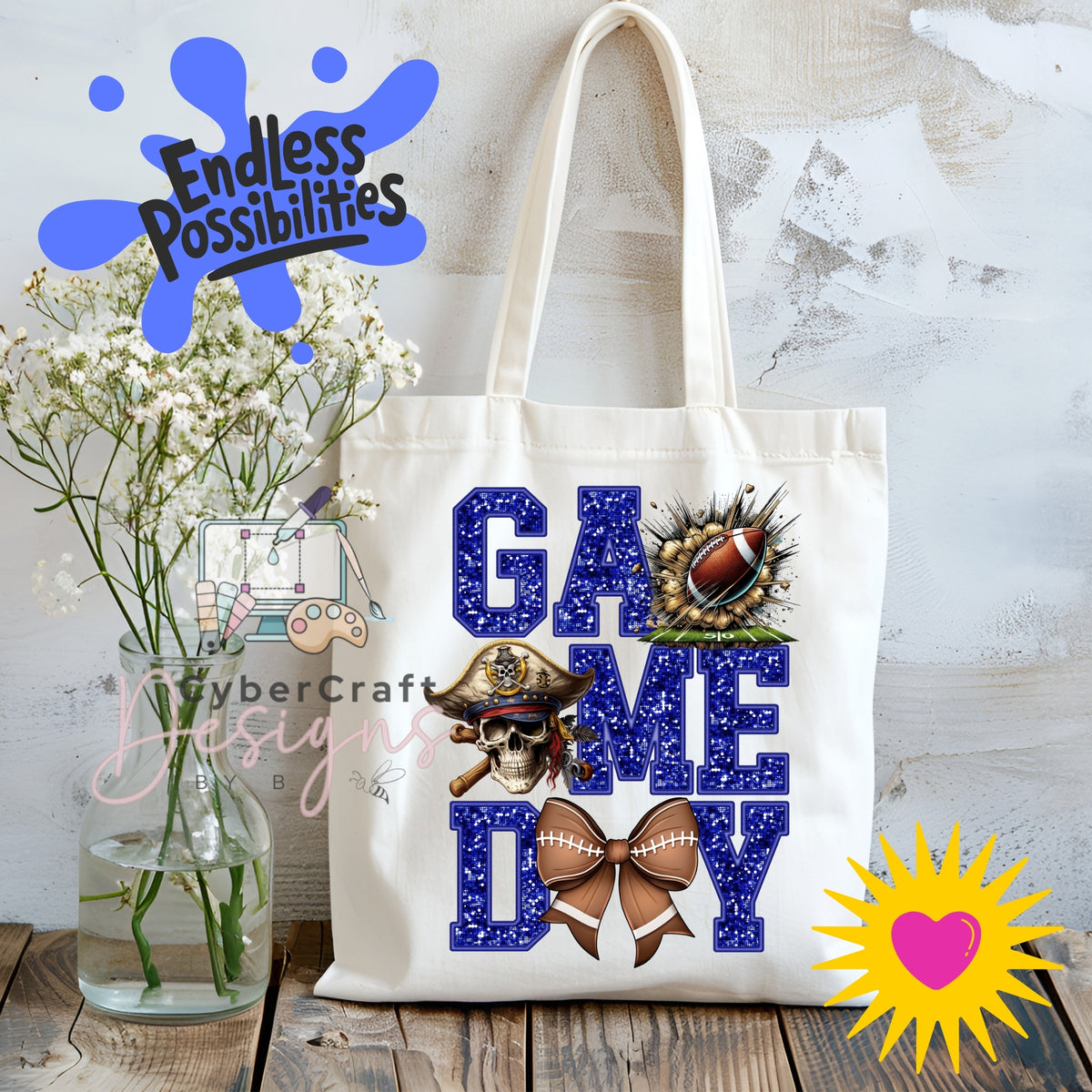 Digital PNG design displayed on a canvas tote bag mockup for DIY crafting and commercial product inspiration.