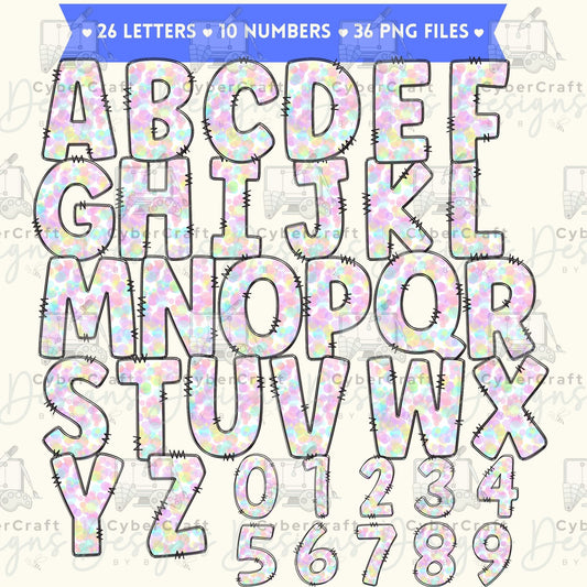 Pastel Watercolor Alphabet Clip Art Bundle PNG | A-Z Letters & 0-9 Numbers | Cute Monogram Alphabet | Commercial Use | Digital Download