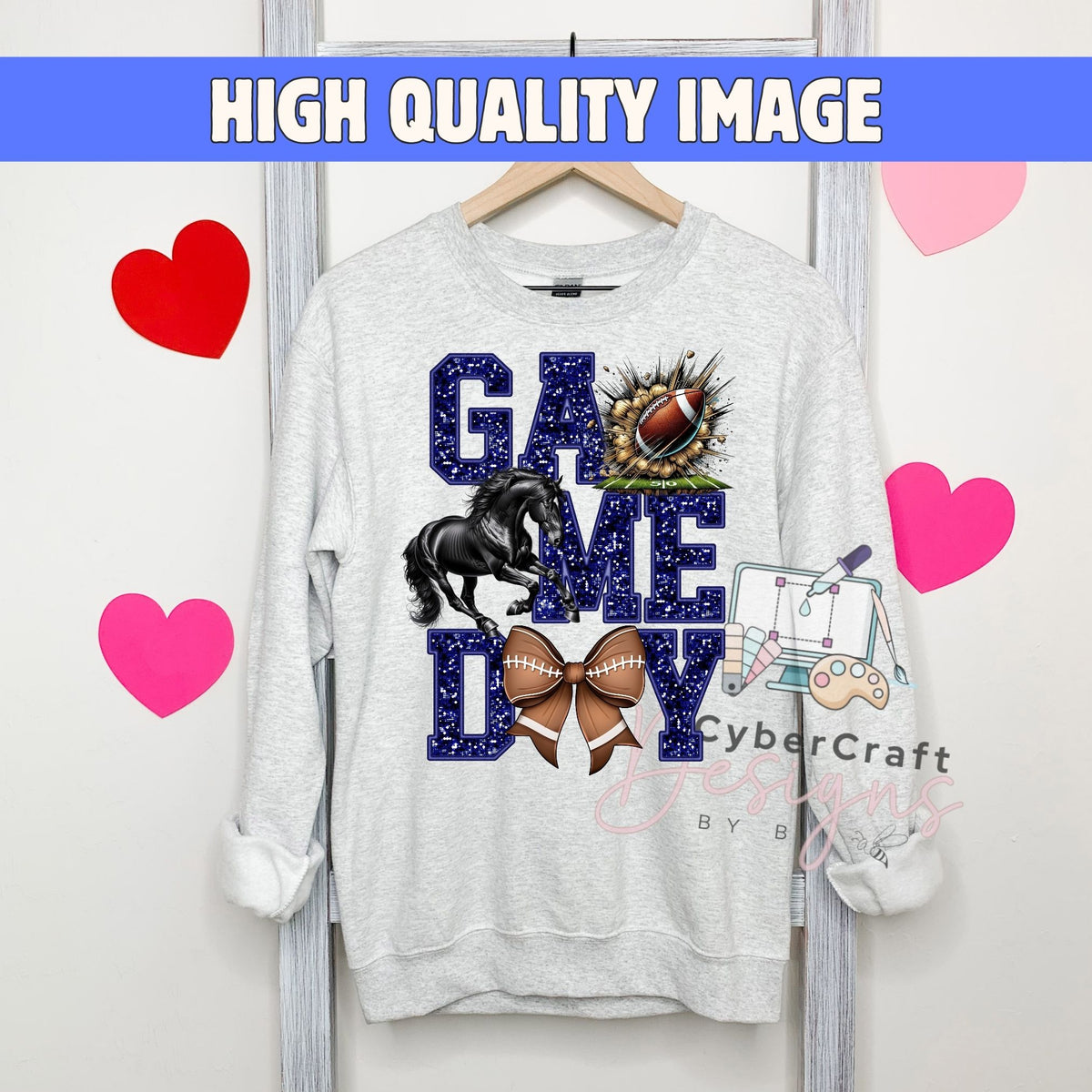 Digital PNG design displayed on a sweatshirt mockup demonstrating how the artwork looks on clothing.