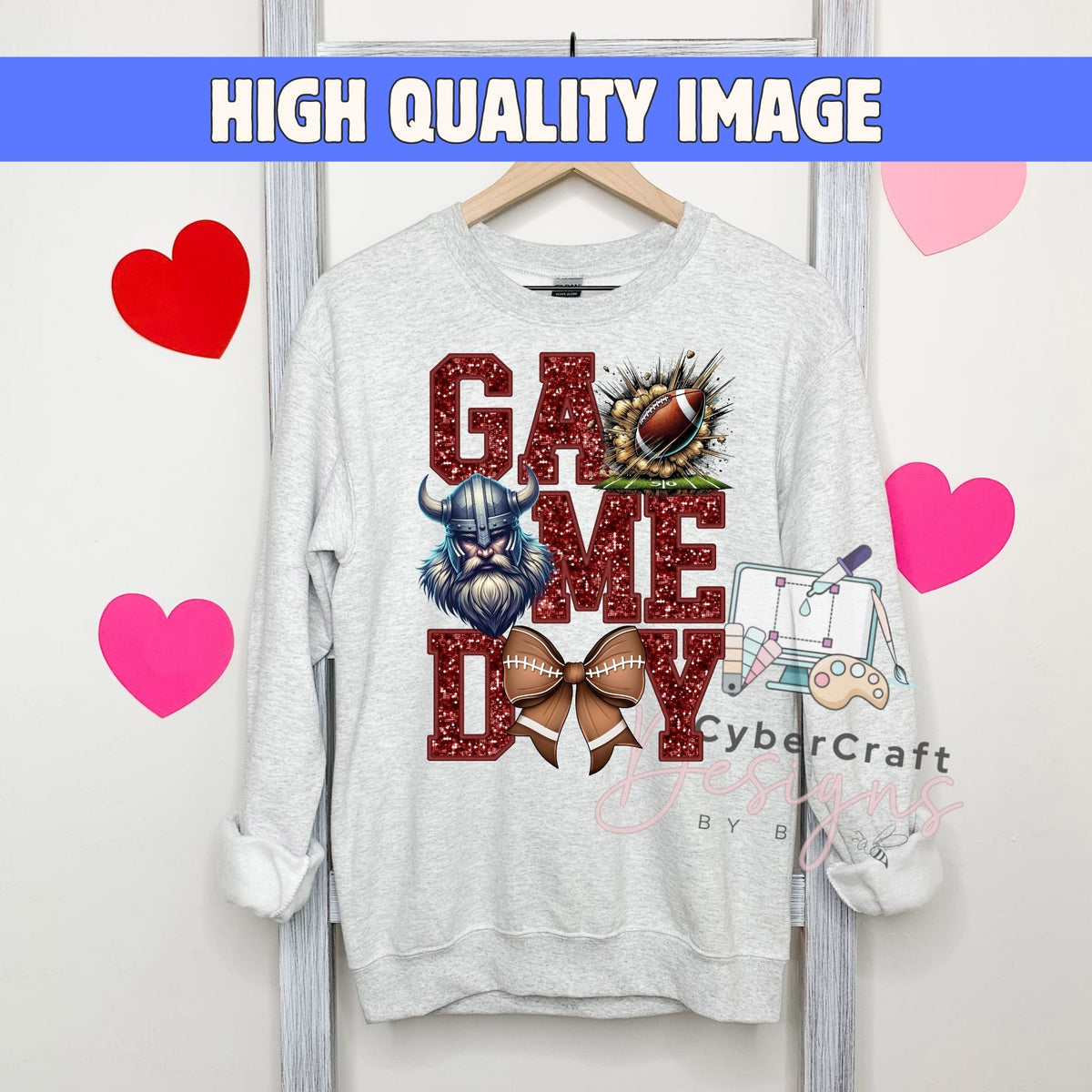 Digital PNG design displayed on a sweatshirt mockup demonstrating how the artwork looks on clothing.