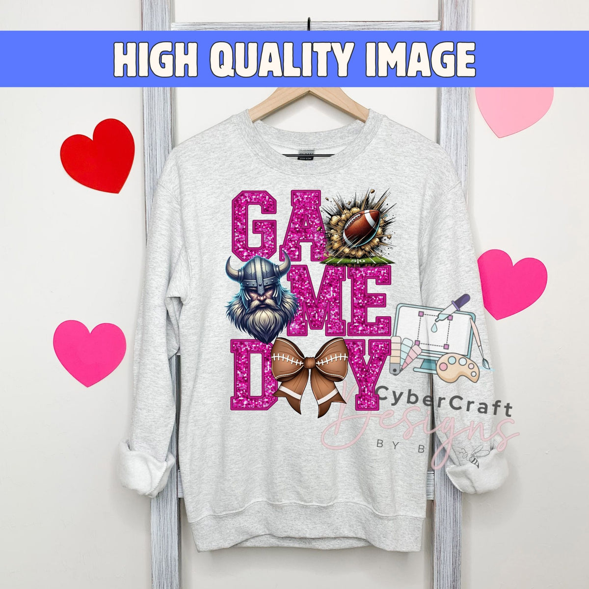 Digital PNG design displayed on a sweatshirt mockup demonstrating how the artwork looks on clothing.