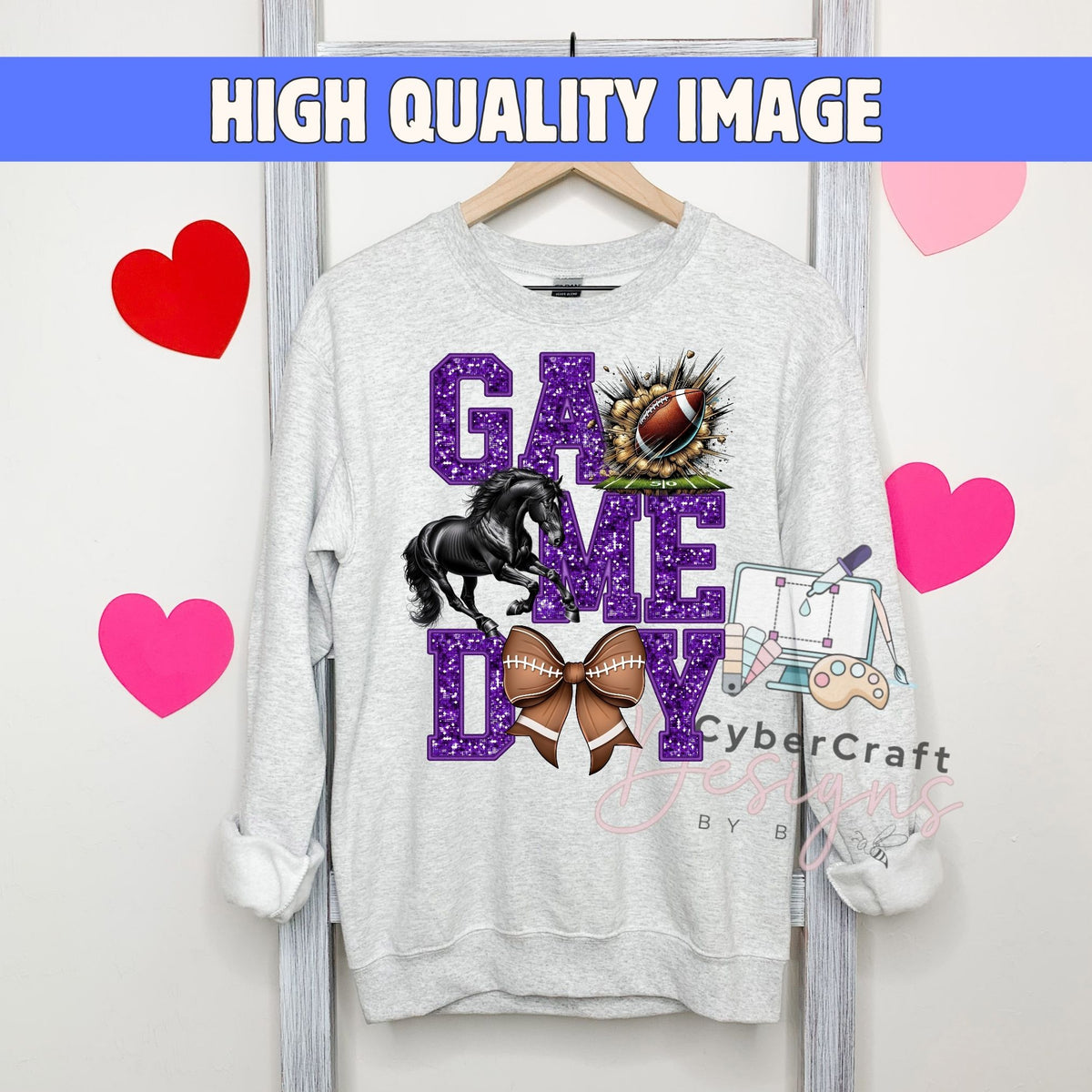 Digital PNG design displayed on a sweatshirt mockup demonstrating how the artwork looks on clothing.