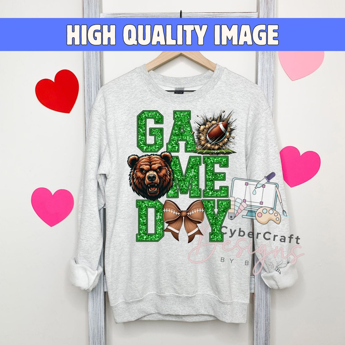 Digital PNG design displayed on a sweatshirt mockup demonstrating how the artwork looks on clothing.
