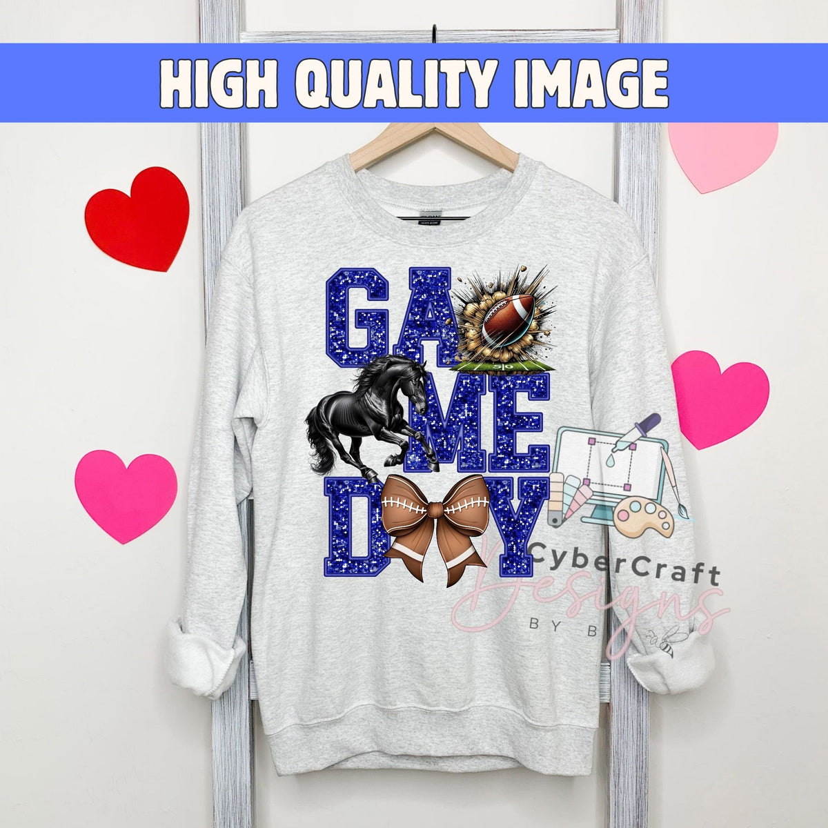 Digital PNG design displayed on a sweatshirt mockup demonstrating how the artwork looks on clothing.