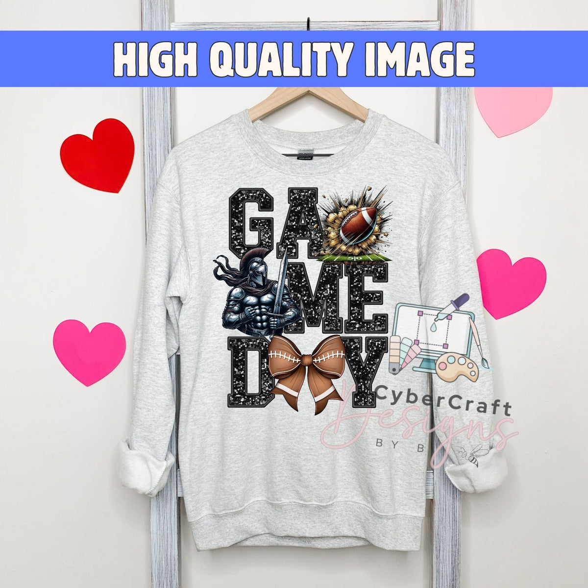 Digital PNG design displayed on a sweatshirt mockup demonstrating how the artwork looks on clothing.