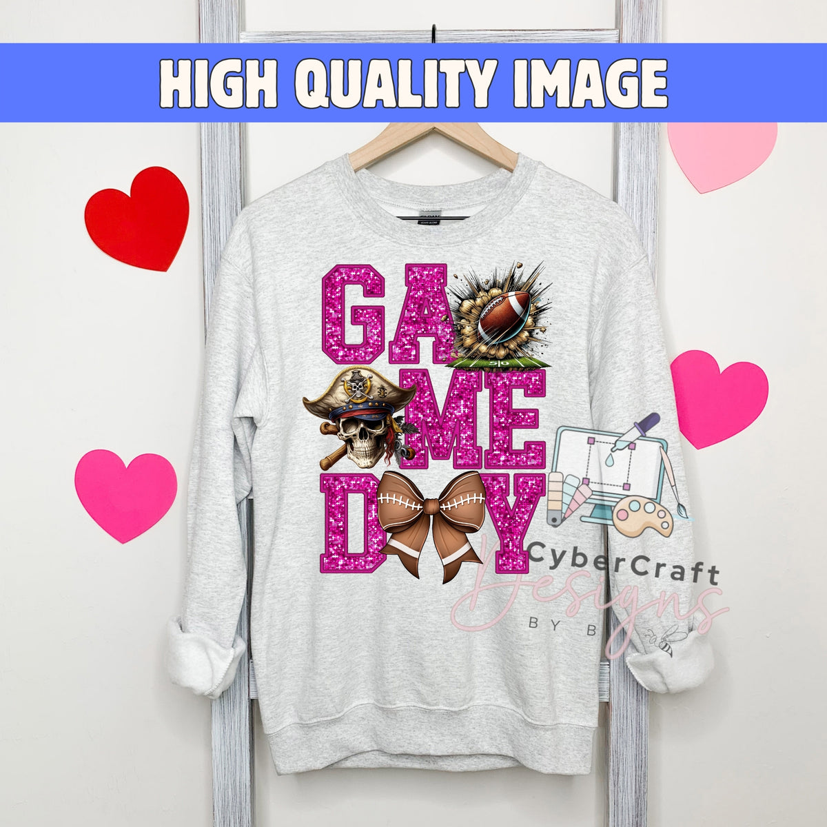 Digital PNG design displayed on a sweatshirt mockup demonstrating how the artwork looks on clothing.