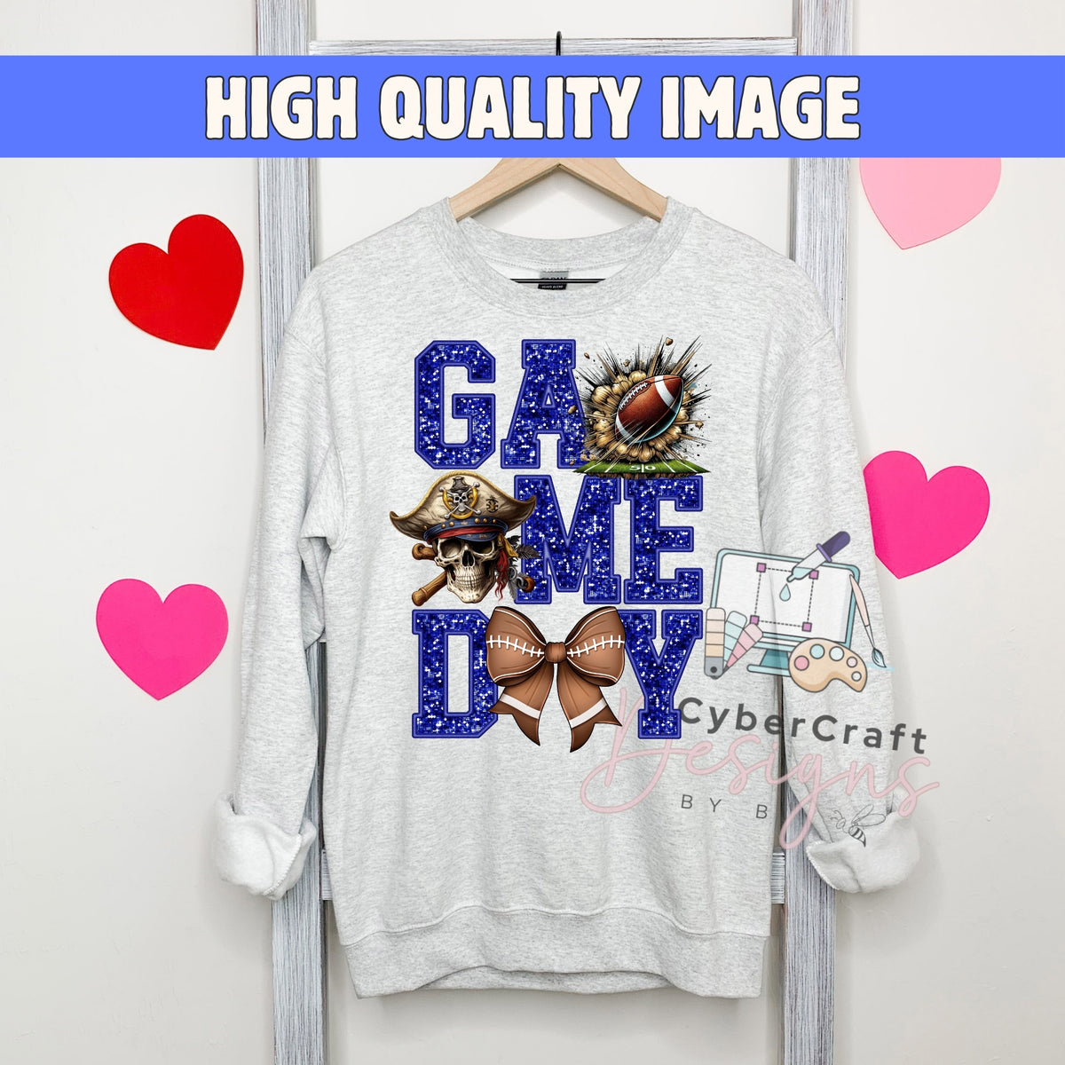 Digital PNG design displayed on a sweatshirt mockup demonstrating how the artwork looks on clothing.