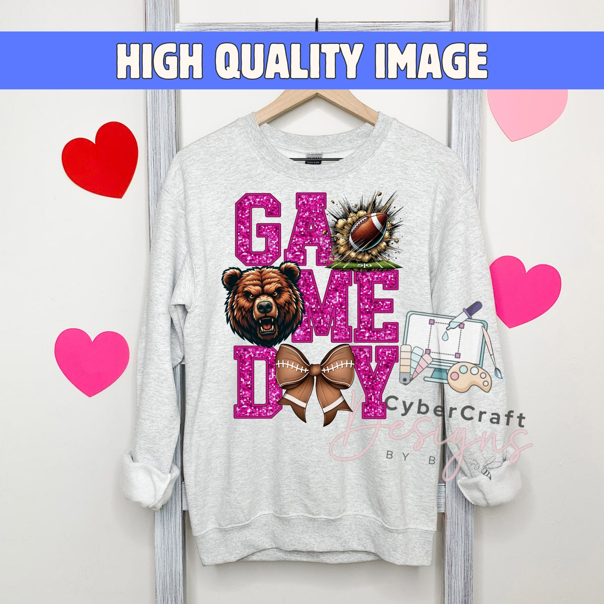 Digital PNG design displayed on a sweatshirt mockup demonstrating how the artwork looks on clothing.