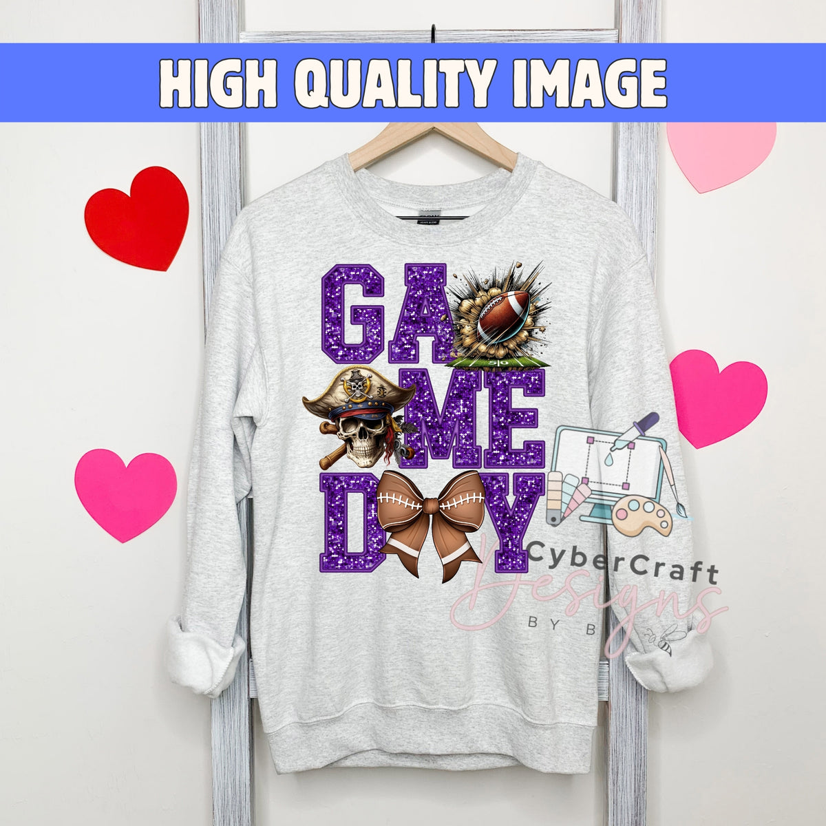 Digital PNG design displayed on a sweatshirt mockup demonstrating how the artwork looks on clothing.