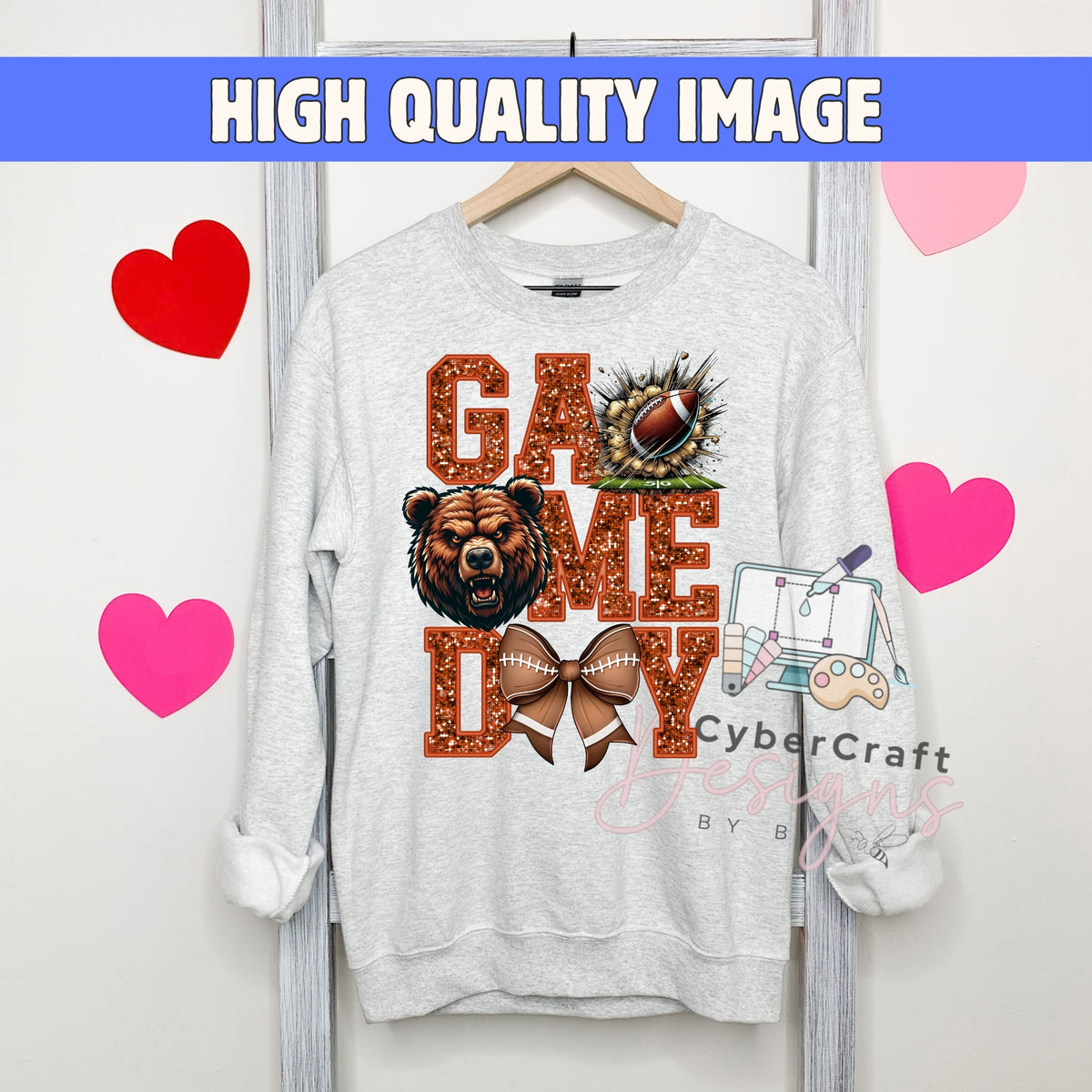 Digital PNG design displayed on a sweatshirt mockup demonstrating how the artwork looks on clothing.