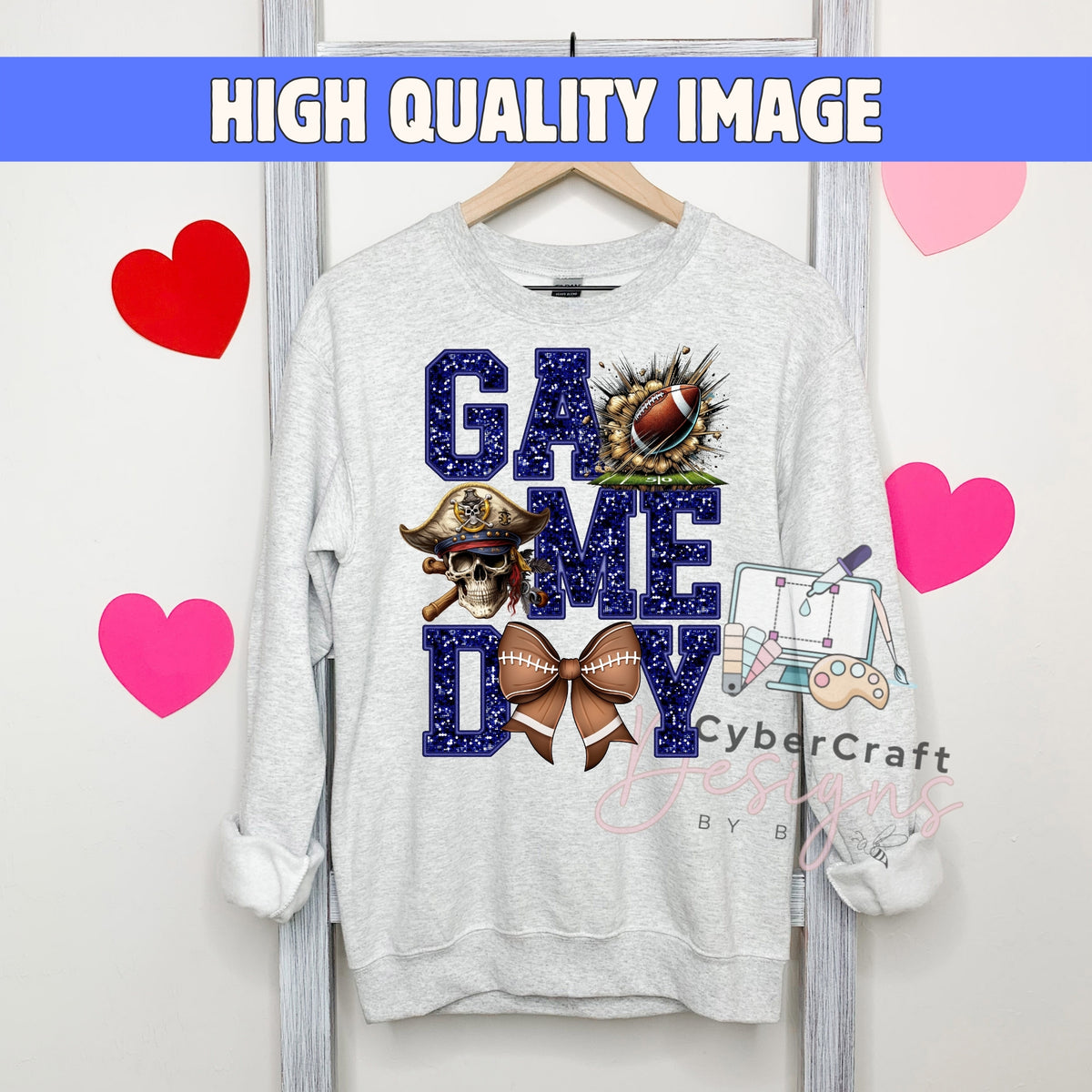 Digital PNG design displayed on a sweatshirt mockup demonstrating how the artwork looks on clothing.