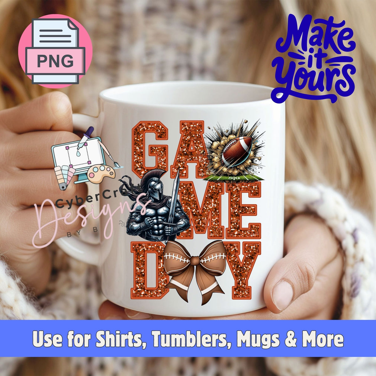 Digital PNG design displayed on a coffee mug mockup demonstrating sublimation and printable craft ideas.