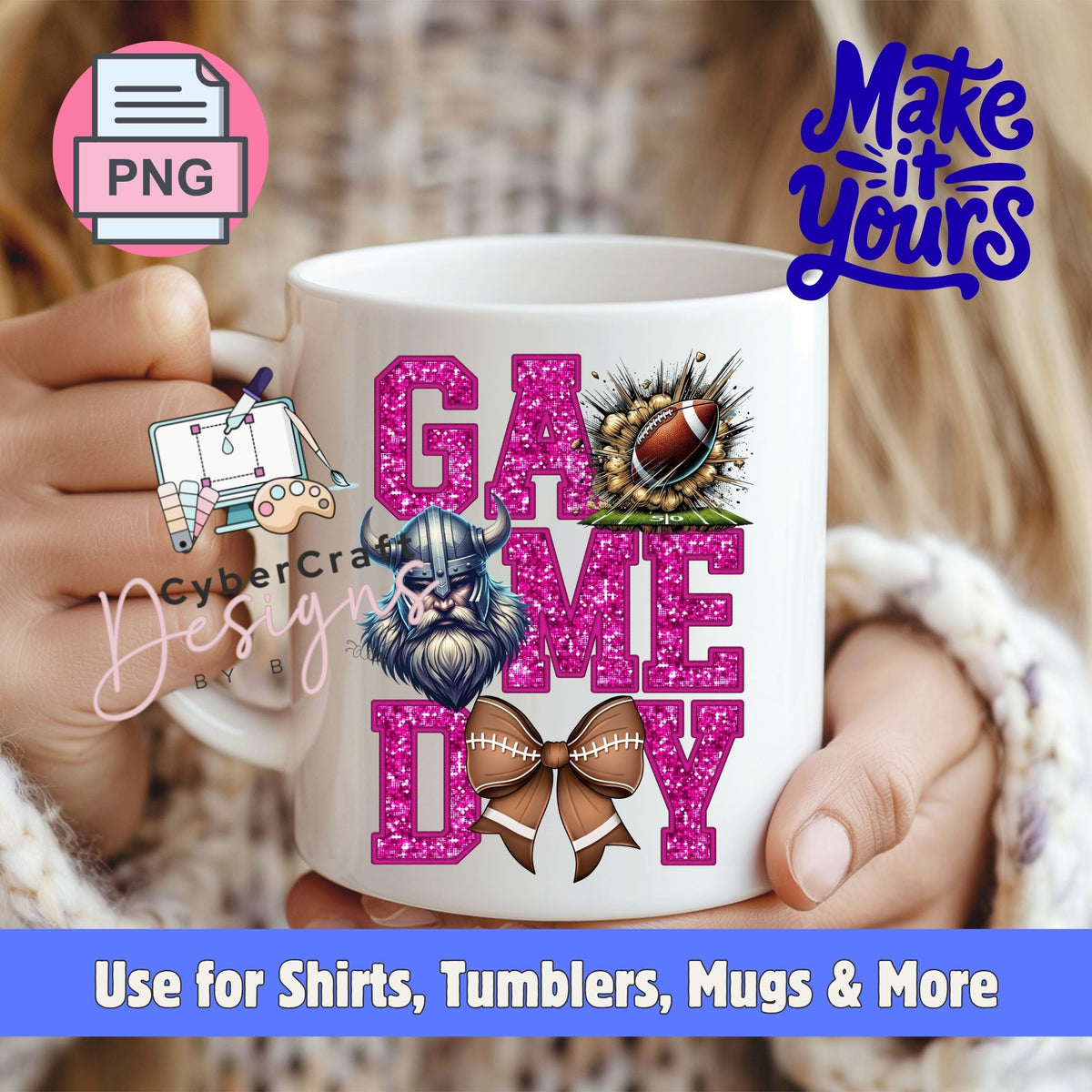 Digital PNG design displayed on a coffee mug mockup demonstrating sublimation and printable craft ideas.