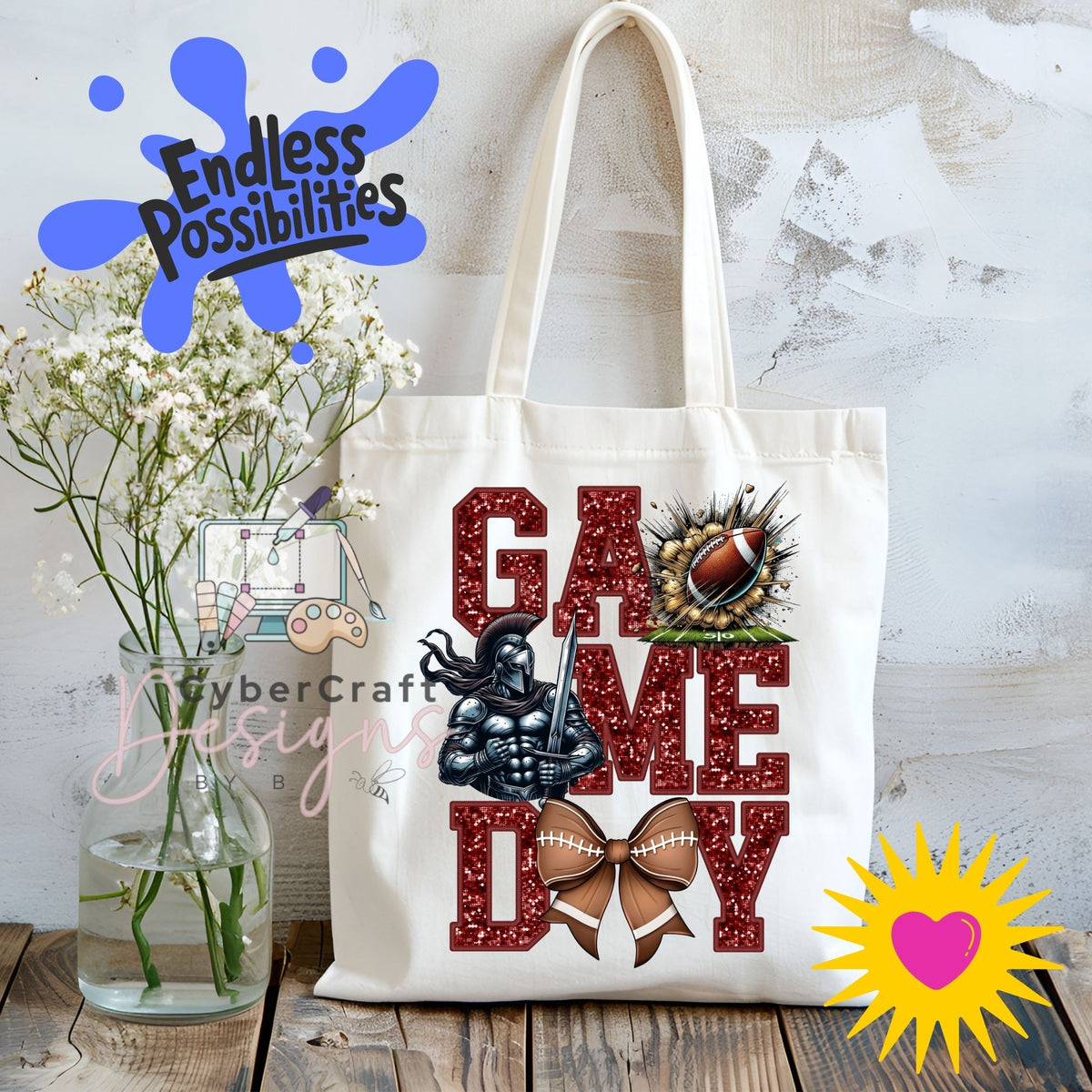 Digital PNG design displayed on a canvas tote bag mockup for DIY crafting and commercial product inspiration.