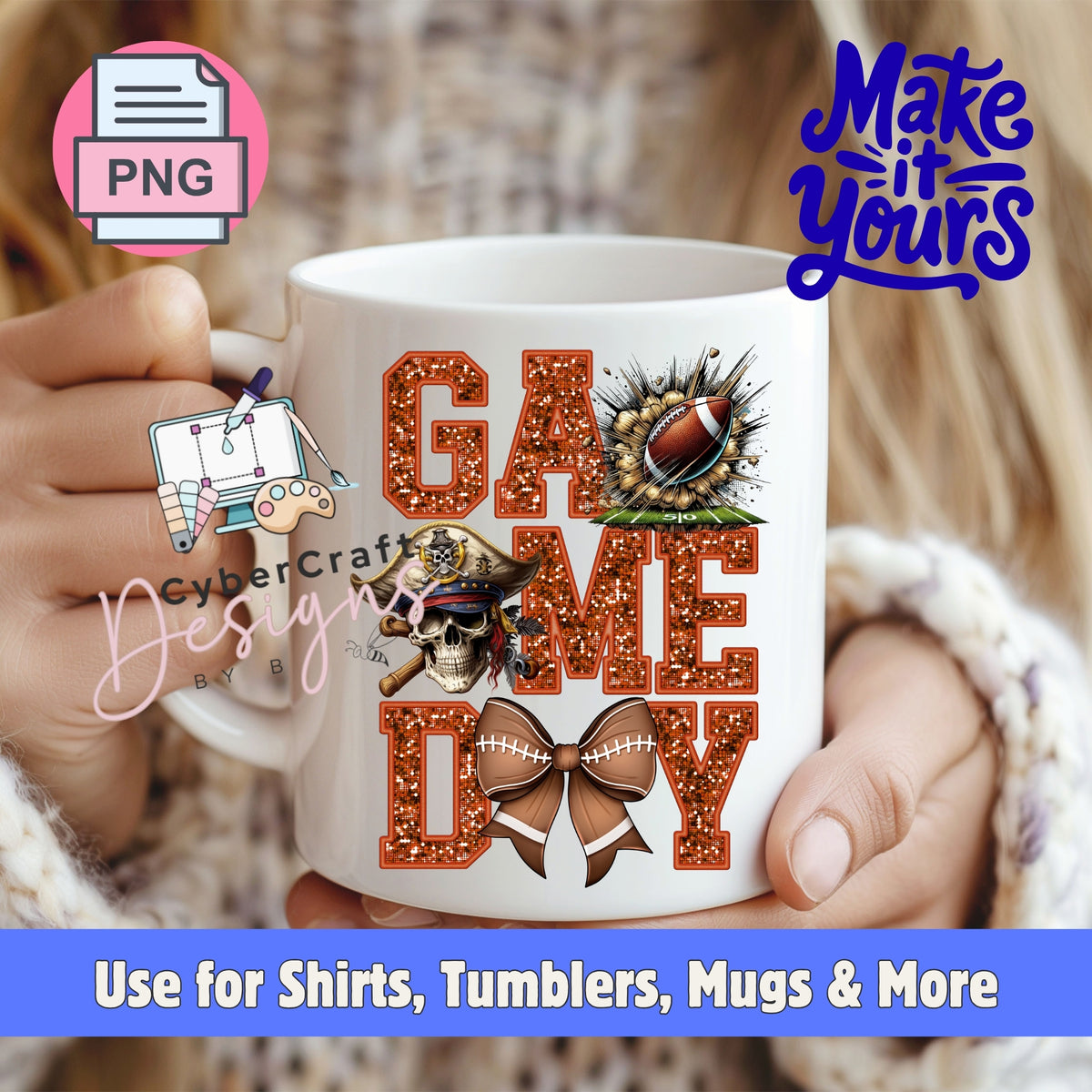 Digital PNG design displayed on a coffee mug mockup demonstrating sublimation and printable craft ideas.