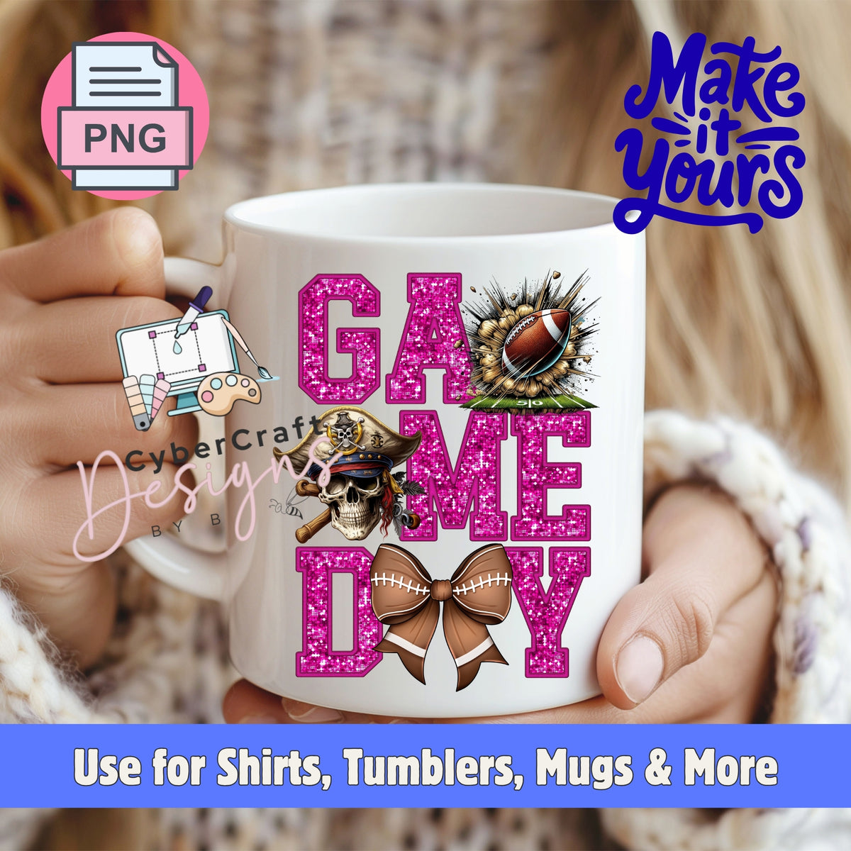 Digital PNG design displayed on a coffee mug mockup demonstrating sublimation and printable craft ideas.