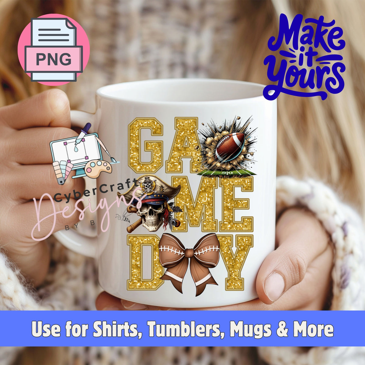 Digital PNG design displayed on a coffee mug mockup demonstrating sublimation and printable craft ideas.