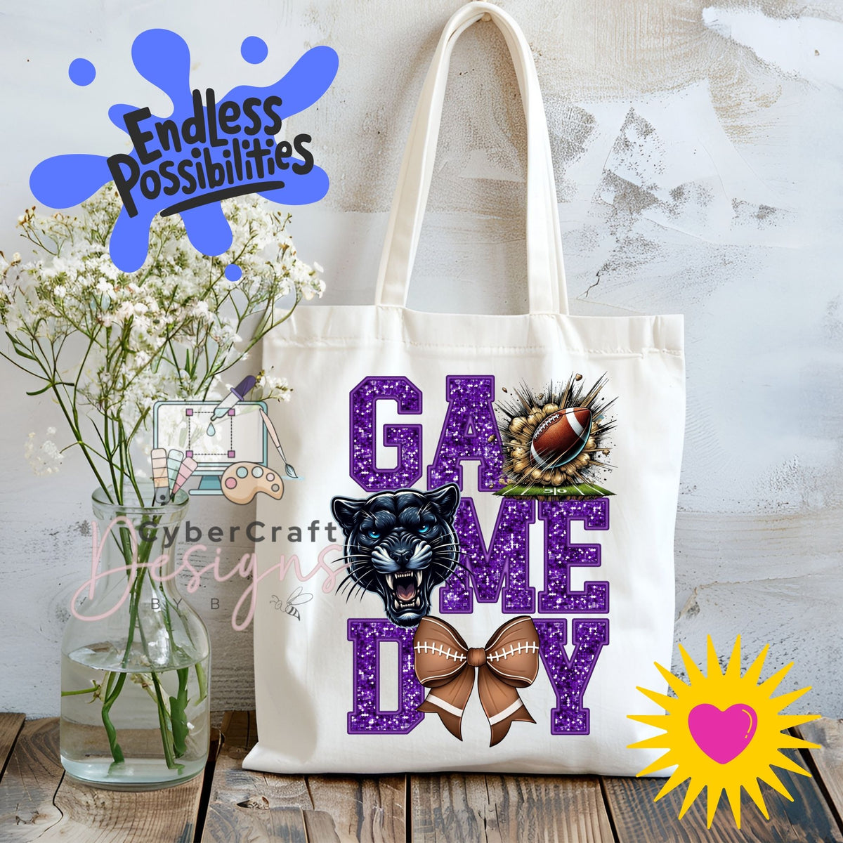 Digital PNG design displayed on a canvas tote bag mockup for DIY crafting and commercial product inspiration.