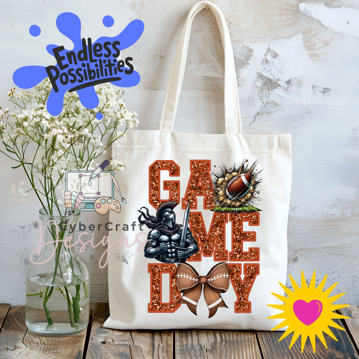 Digital PNG design displayed on a canvas tote bag mockup for DIY crafting and commercial product inspiration.