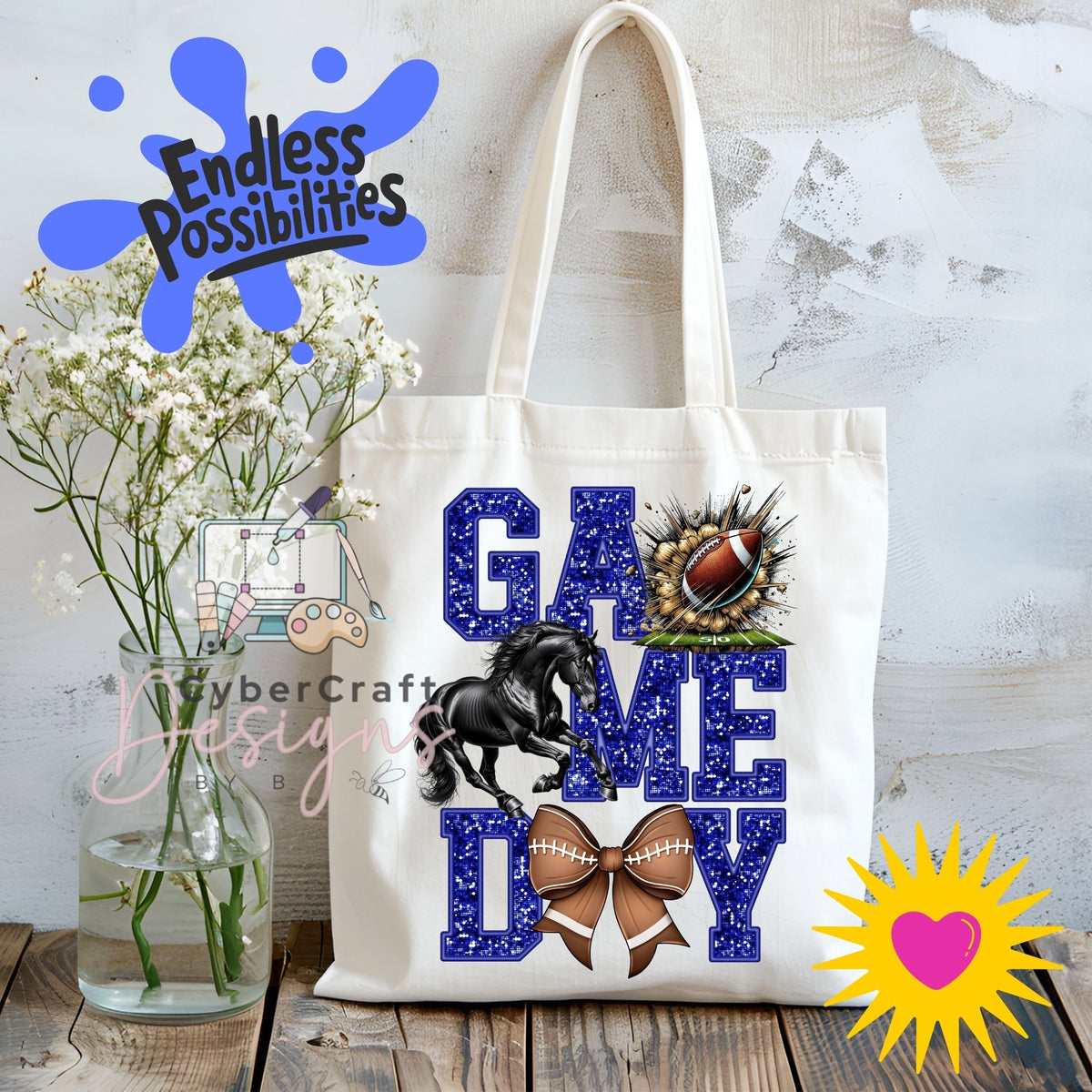 Digital PNG design displayed on a canvas tote bag mockup for DIY crafting and commercial product inspiration.