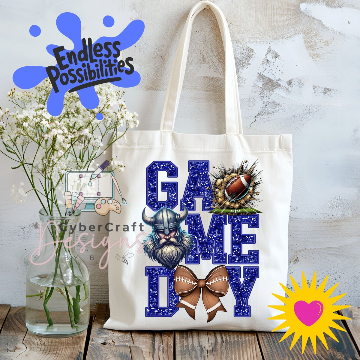 Digital PNG design displayed on a canvas tote bag mockup for DIY crafting and commercial product inspiration.