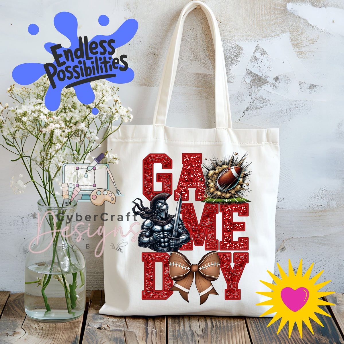 Digital PNG design displayed on a canvas tote bag mockup for DIY crafting and commercial product inspiration.