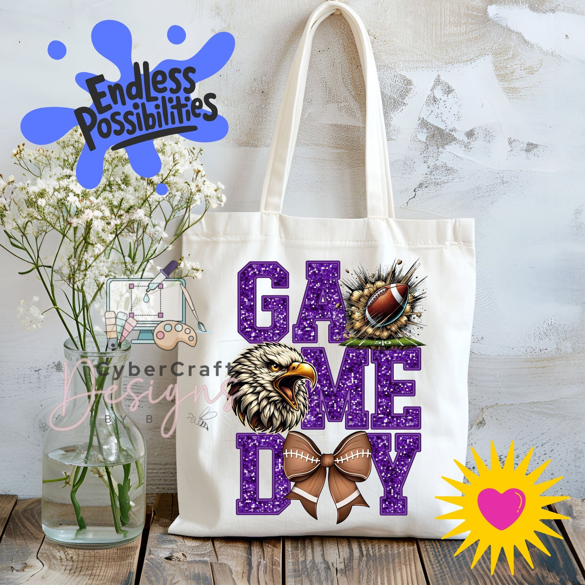 Digital PNG design displayed on a canvas tote bag mockup for DIY crafting and commercial product inspiration.