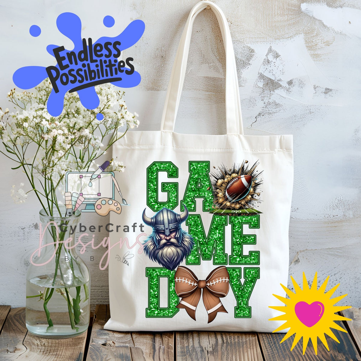 Digital PNG design displayed on a canvas tote bag mockup for DIY crafting and commercial product inspiration.