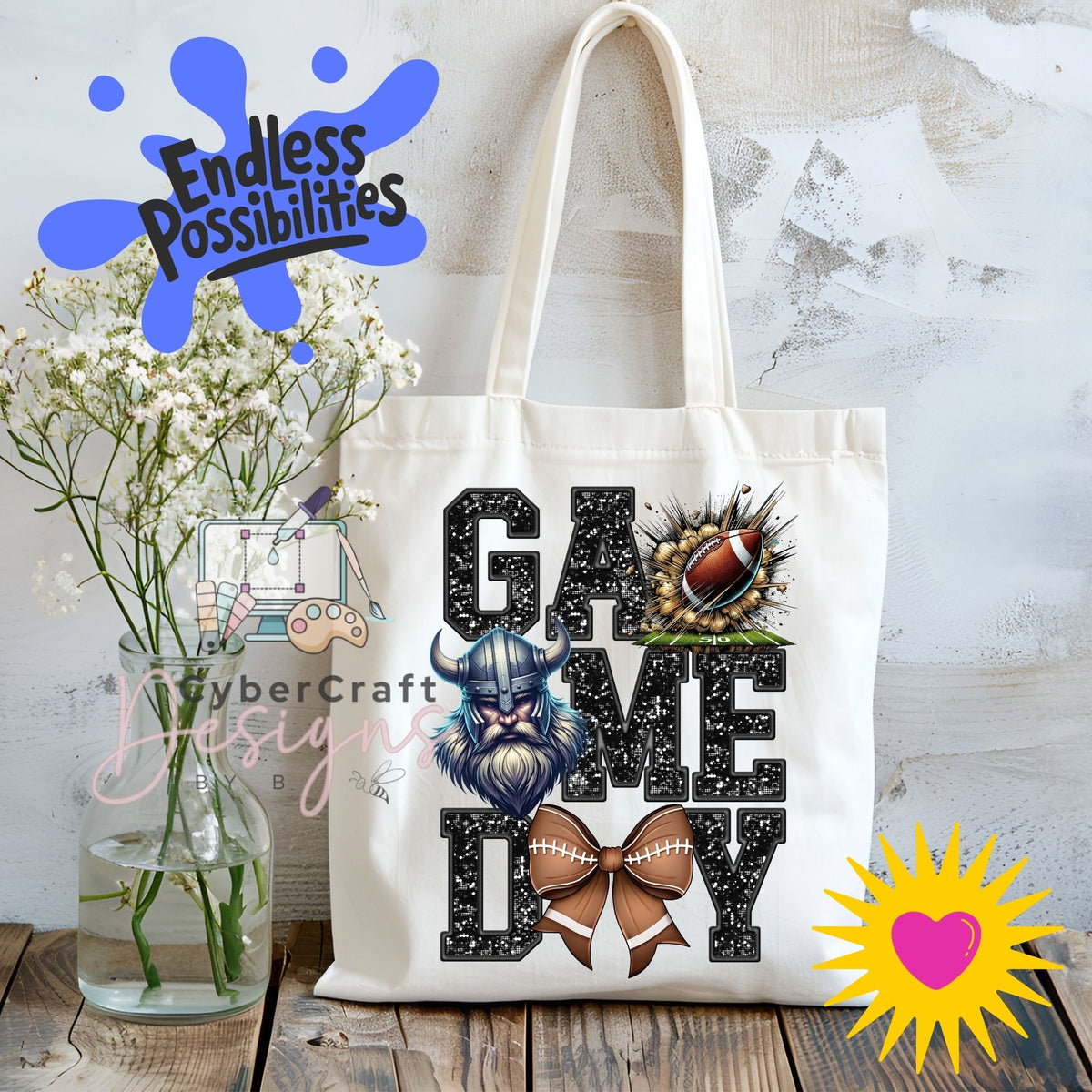 Digital PNG design displayed on a canvas tote bag mockup for DIY crafting and commercial product inspiration.