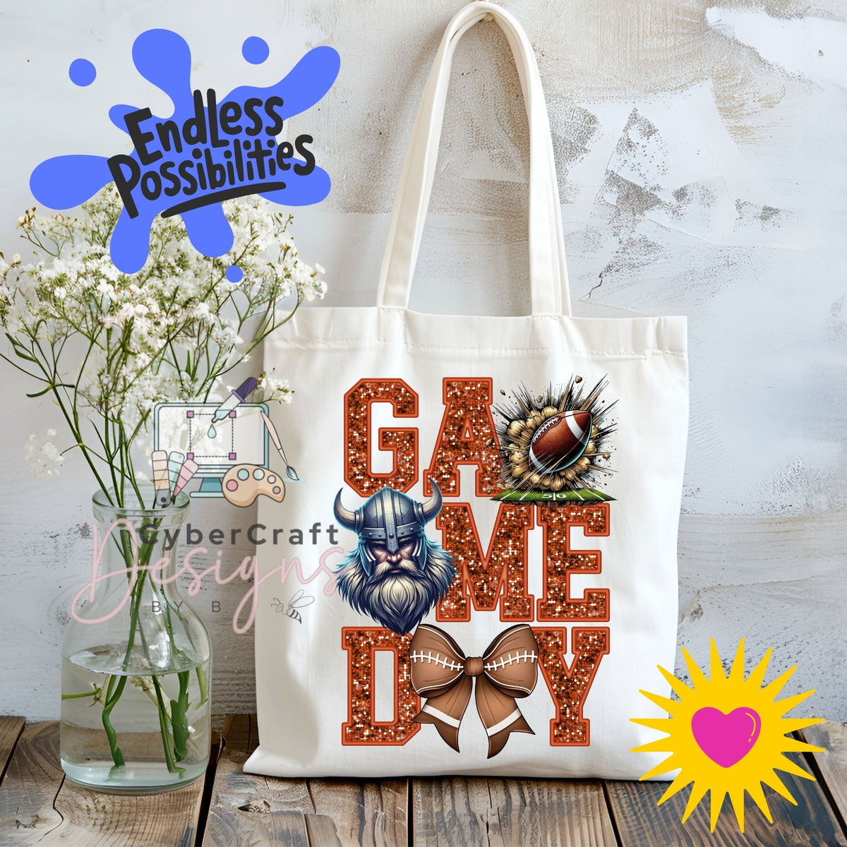 Digital PNG design displayed on a canvas tote bag mockup for DIY crafting and commercial product inspiration.