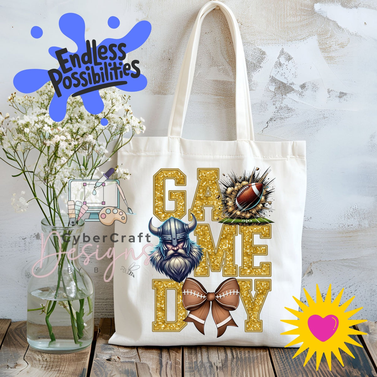Digital PNG design displayed on a canvas tote bag mockup for DIY crafting and commercial product inspiration.