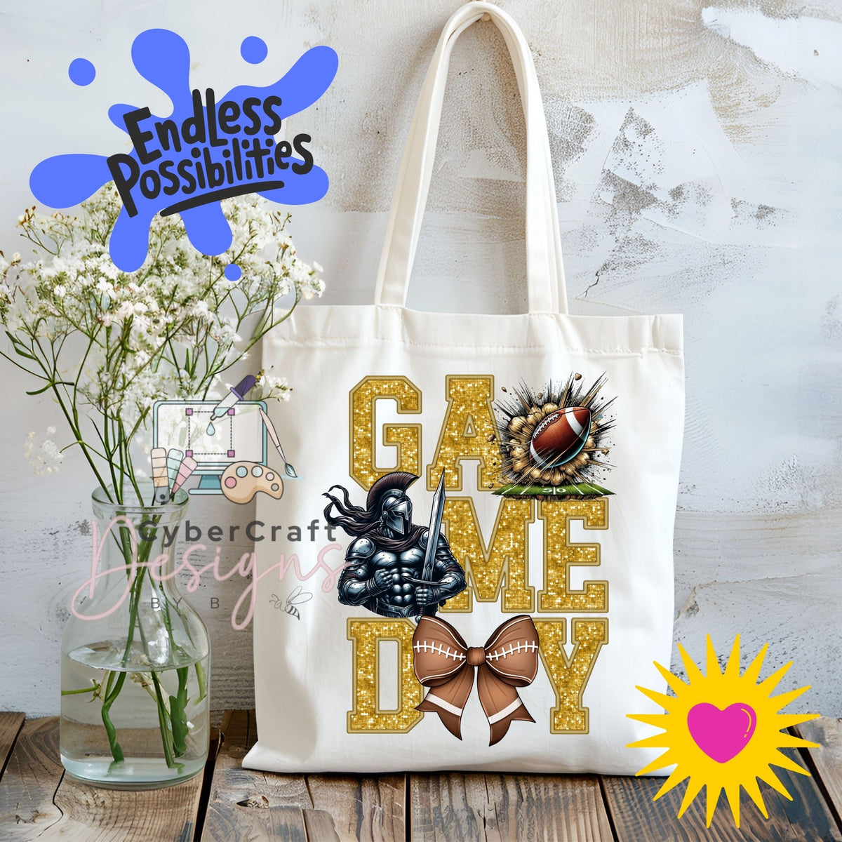 Digital PNG design displayed on a canvas tote bag mockup for DIY crafting and commercial product inspiration.