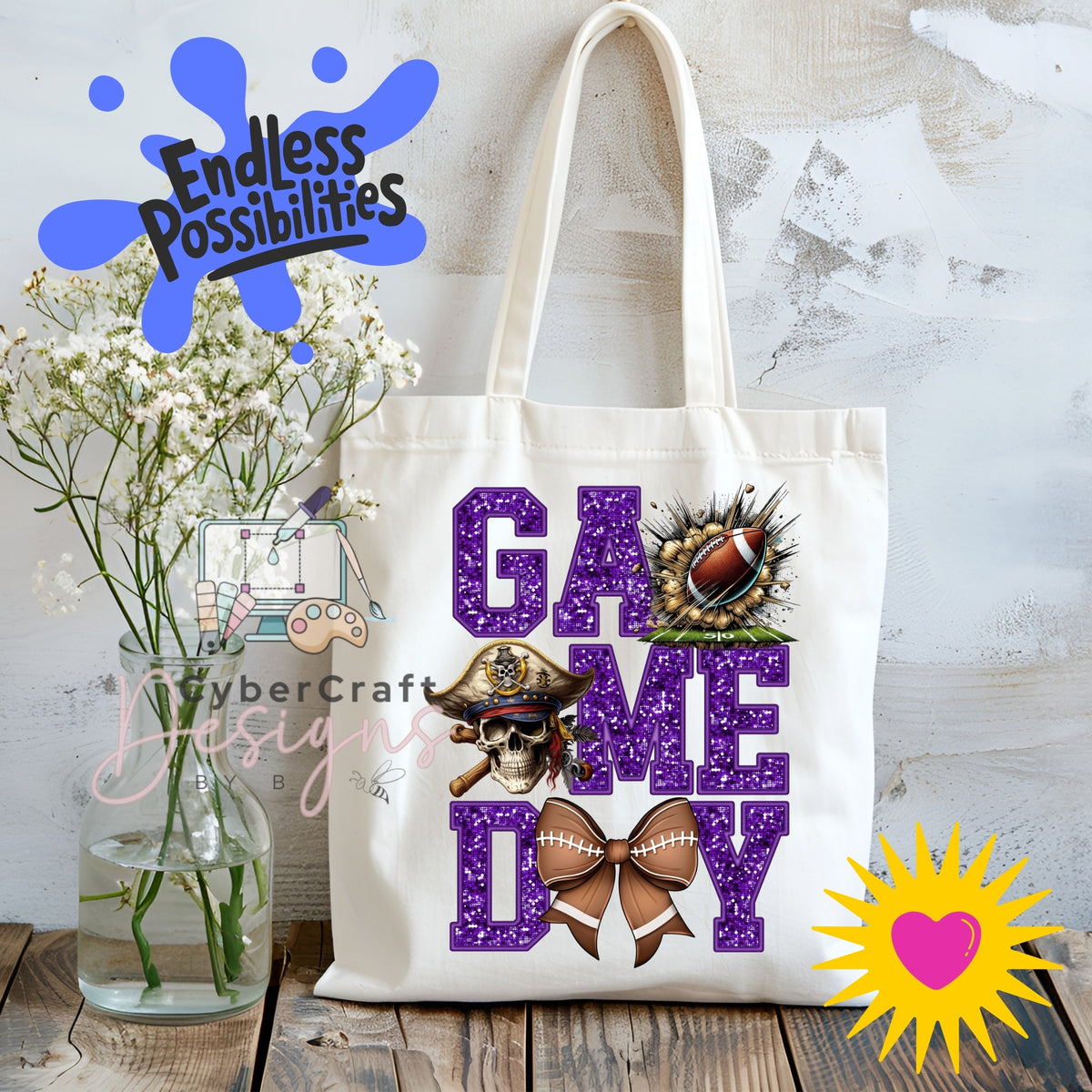 Digital PNG design displayed on a canvas tote bag mockup for DIY crafting and commercial product inspiration.