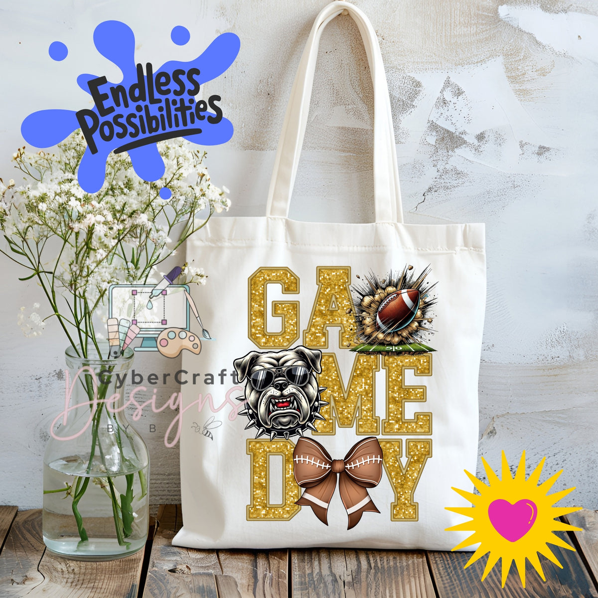 Digital PNG design displayed on a canvas tote bag mockup for DIY crafting and commercial product inspiration.