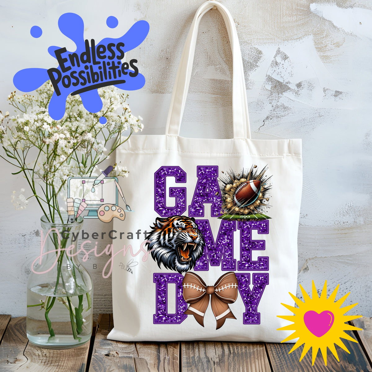 Digital PNG design displayed on a canvas tote bag mockup for DIY crafting and commercial product inspiration.