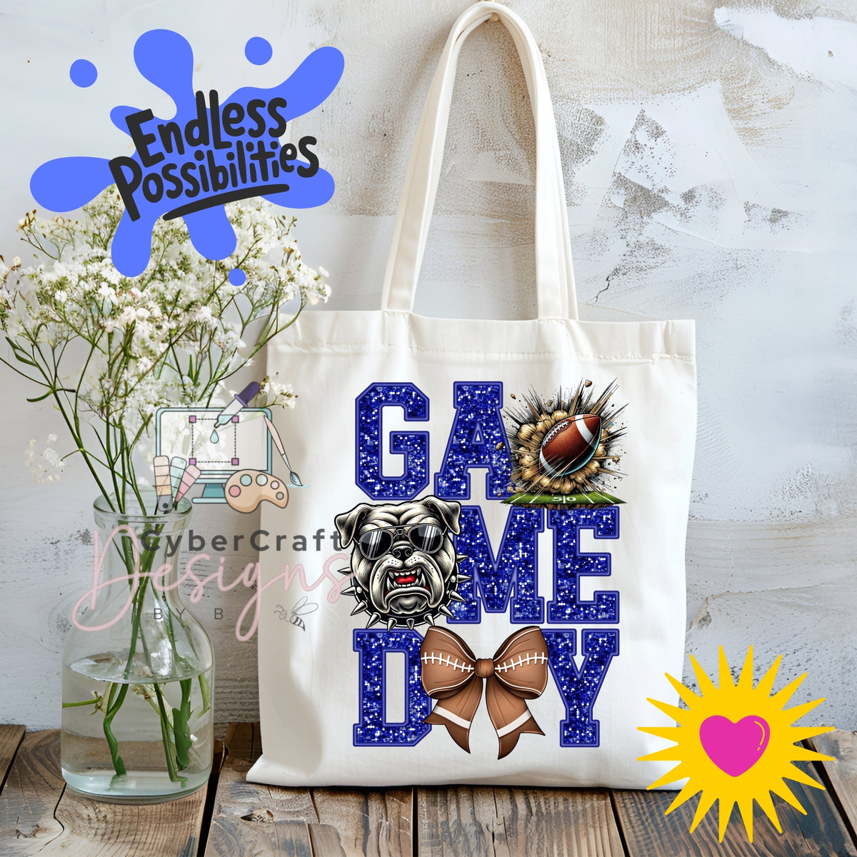Digital PNG design displayed on a canvas tote bag mockup for DIY crafting and commercial product inspiration.