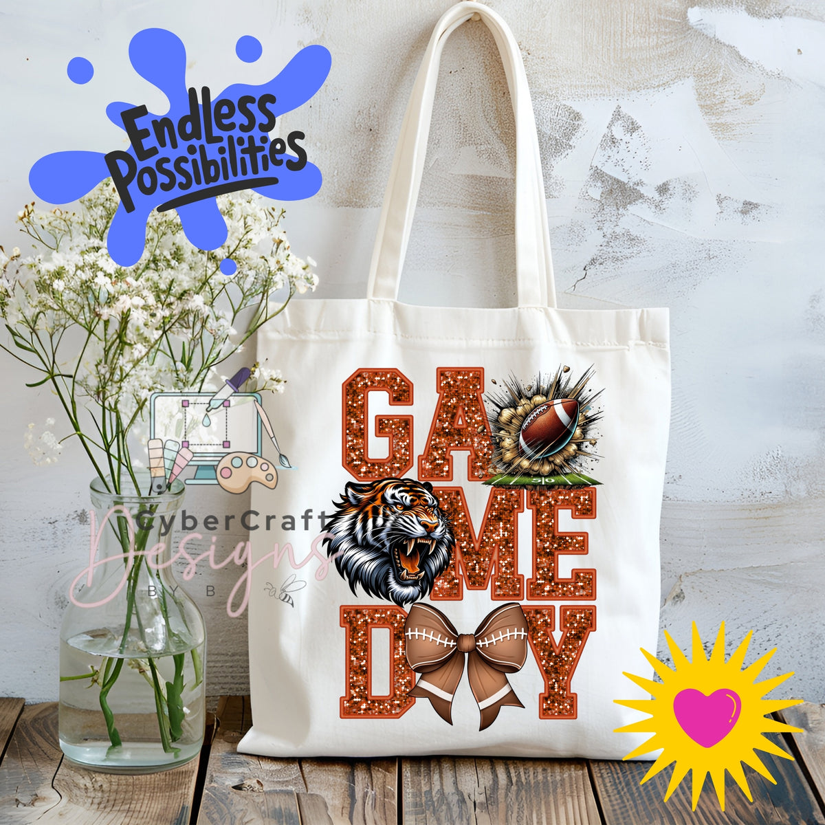 Digital PNG design displayed on a canvas tote bag mockup for DIY crafting and commercial product inspiration.