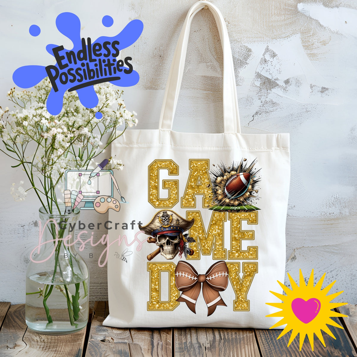 Digital PNG design displayed on a canvas tote bag mockup for DIY crafting and commercial product inspiration.